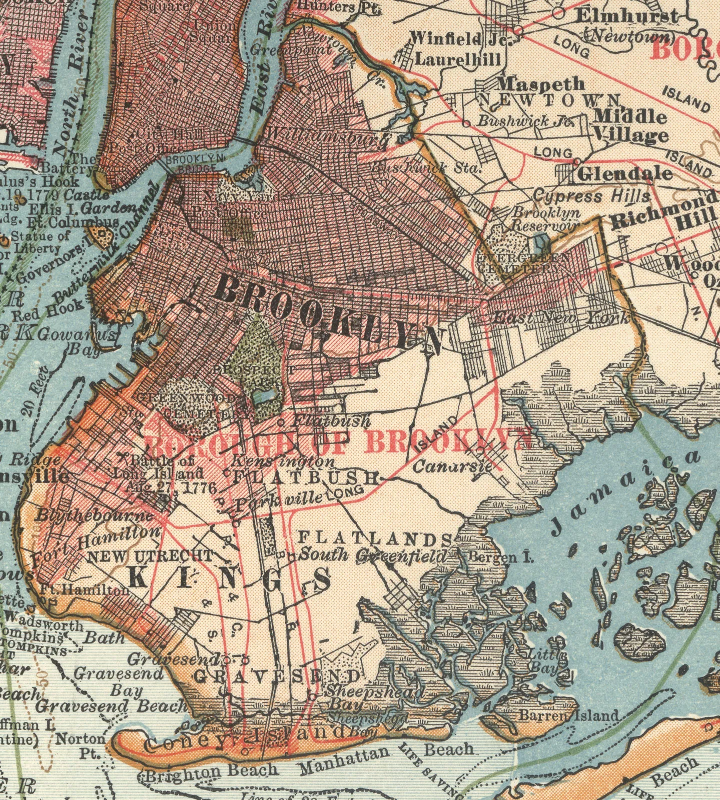 map of Brooklyn circa 1900